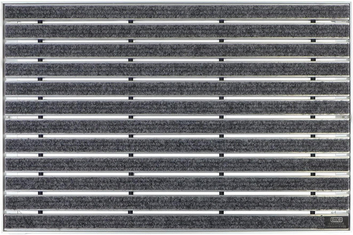 EMCO Eingangsmatte DIPLOMAT Rips hellgrau 12mm + ALU Rahmen Fussmatte Schmutzfangmatte Fussabtreter