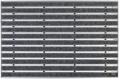 EMCO Eingangsmatte DIPLOMAT Rips hellgrau 12mm + ALU Rahmen Fussmatte Schmutzfangmatte Fussabtreter