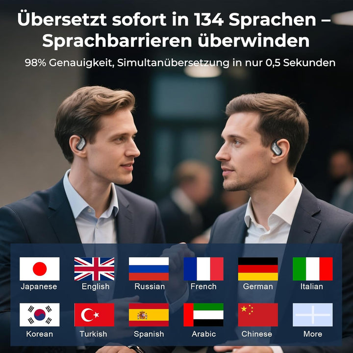 Ki Übersetzer Kopfhörer, Übersetzungskopfhörer mit echtzeit übersetzung, 134 Sprachen Kopfhörer Über