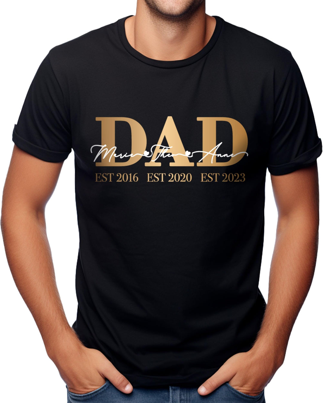 MAMAHUHU Personalisierte Bio T-Shirts Pullover für Familien Mama Papa Kinder Oma Opa, handbedruckt m