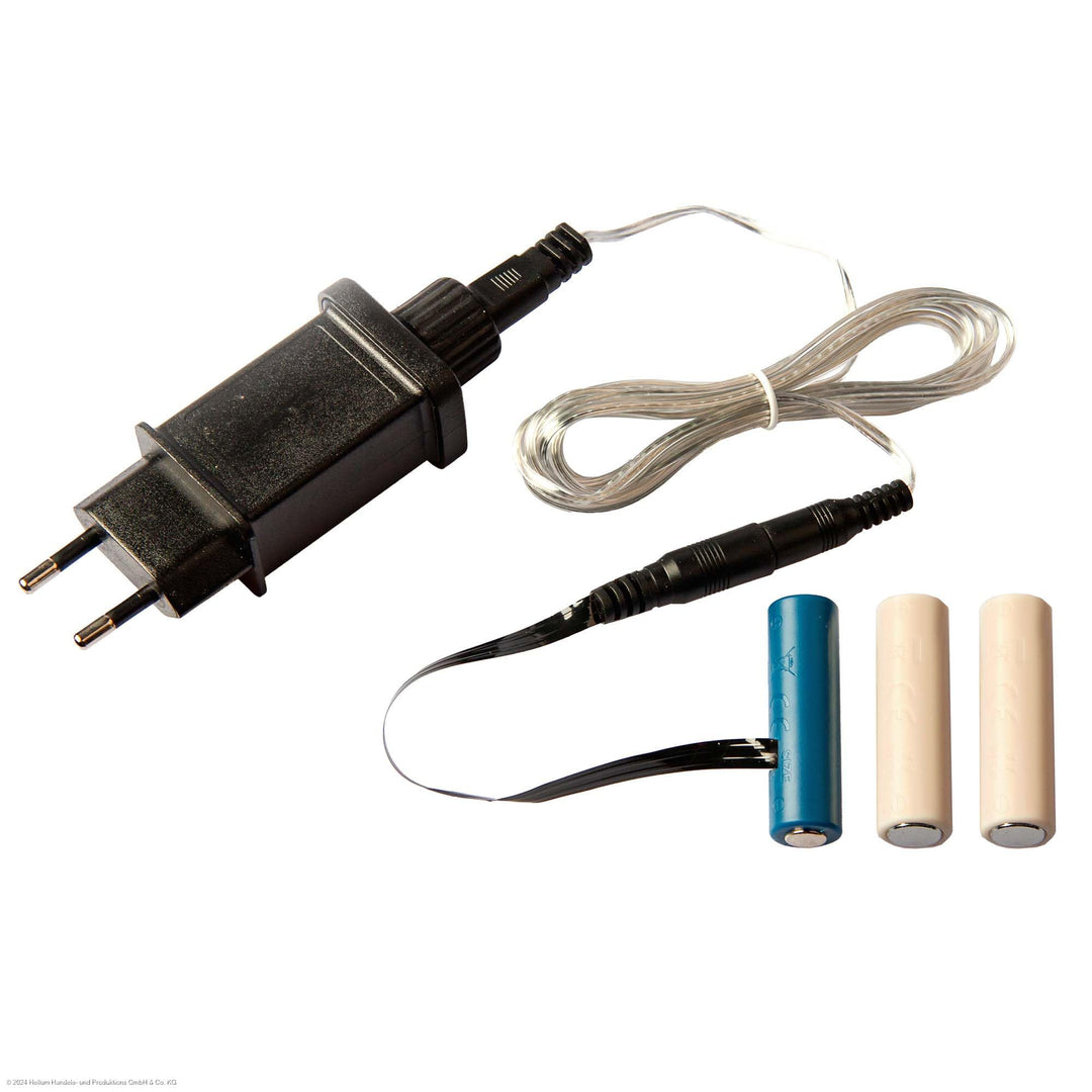 Hellum Batterie Adapter 3x AA, Ersatz für 3x AA Batterien mit 1,8m transparentes Kabel,4,5V Netzteil