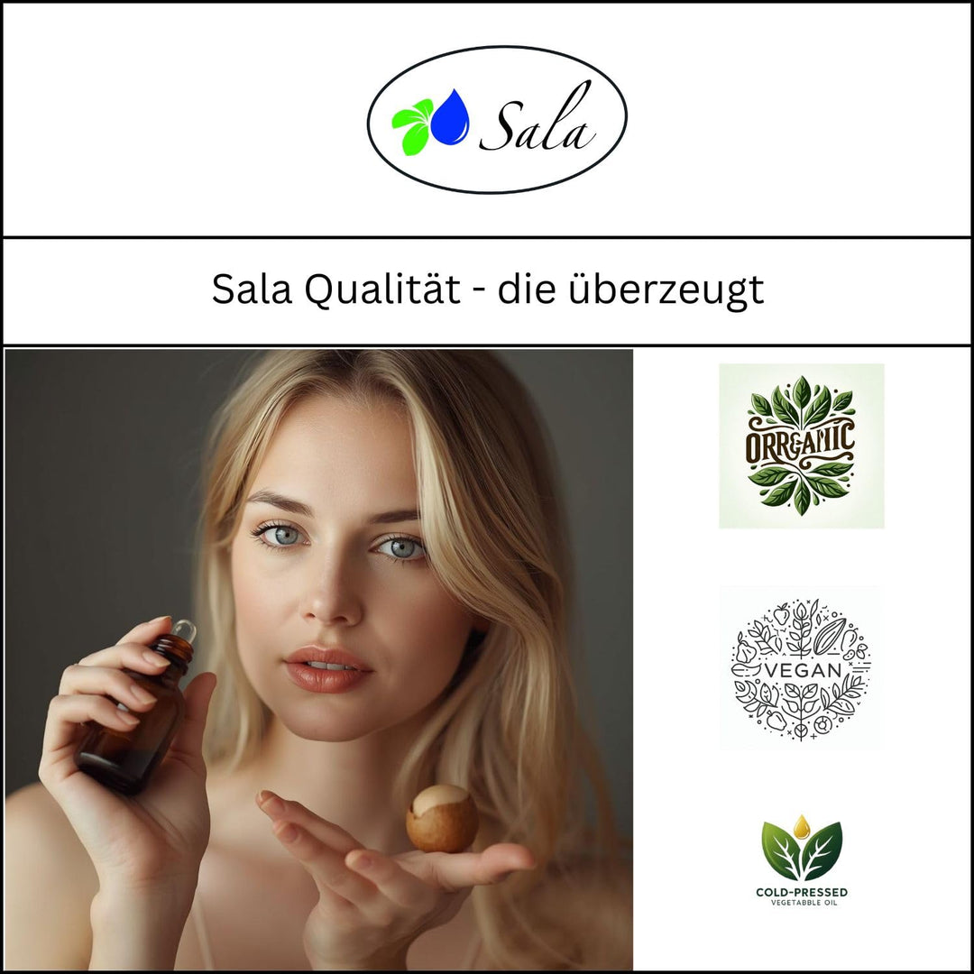 Sala Jojobaöl kaltgepresst BIO kbA 1 L 1000 ml PET Flasche mit Pumpe Jojobaöl kaltgepresst bio 1 l (