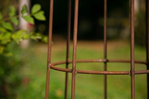 KUHEIGA Rankgerüst Roheisen/Rost Obelisk Rosenhilfe H: 120cm Rankhilfe