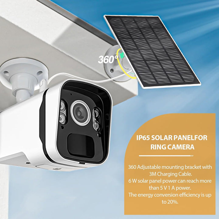 Vegena 6W Solarpanel Für Überwachungskamera, Solarmodul, Solarladegerät Solar Panel IP66 Wasserdicht