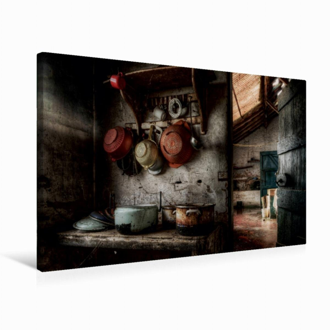 Premium Textil-Leinwand 75 x 50 cm Quer-Format Alte Farm in Belgien | Wandbild, HD-Bild auf Keilrahm
