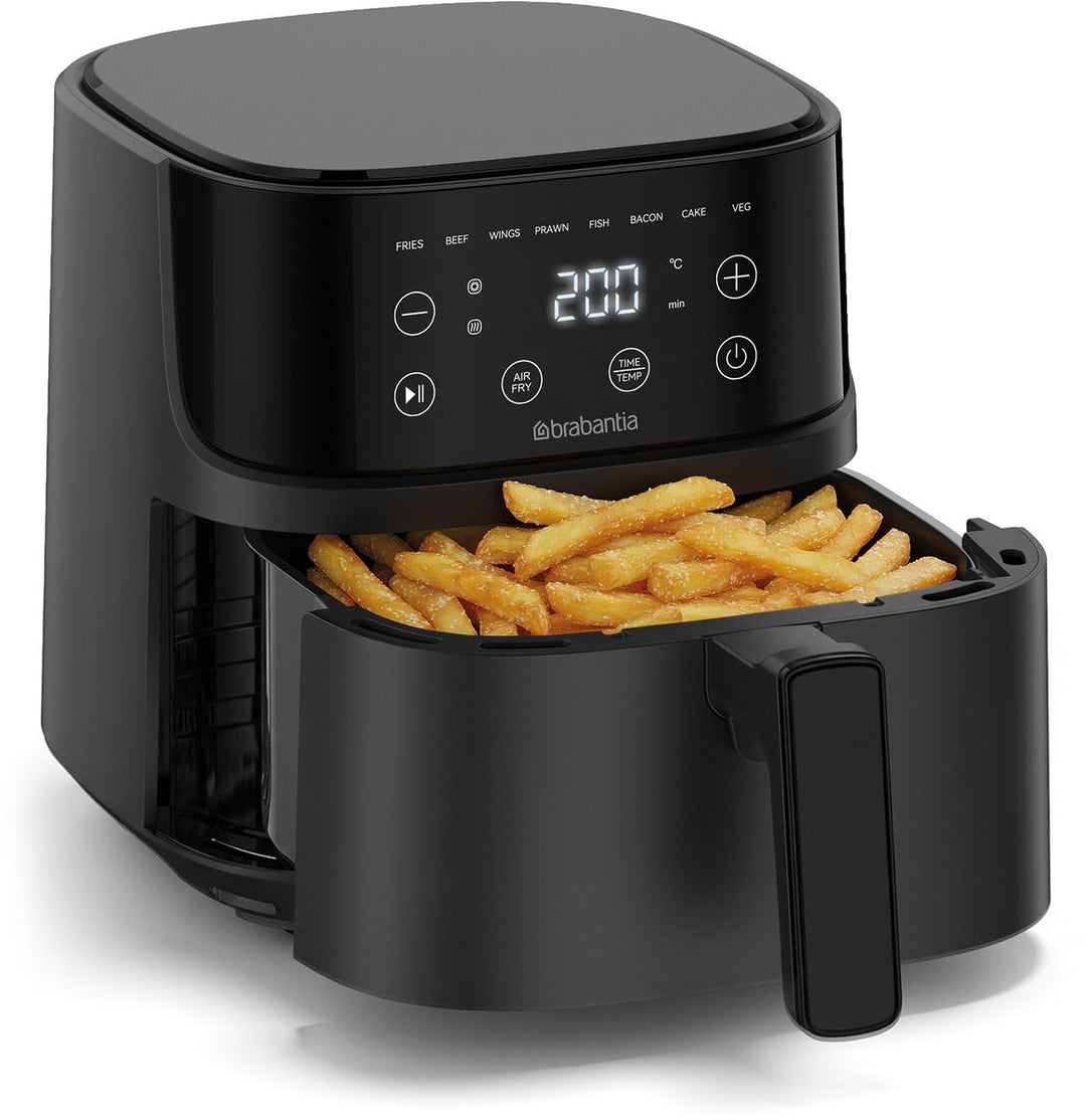 Brabantia Airfryer, XL, 4 Liter, 1700 Watt, 80–200°C, PFAS-frei, für 4 Personen, 8 Kochprogramme, Di