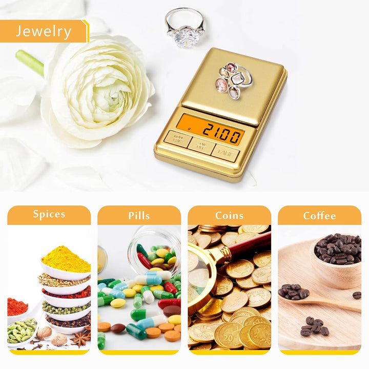 UNIWEIGH Mini-Taschenwaage, 100 g/0,01 g, digitale Gramwaage mit Abdeckung, kleine Reise-Unzen-Waage