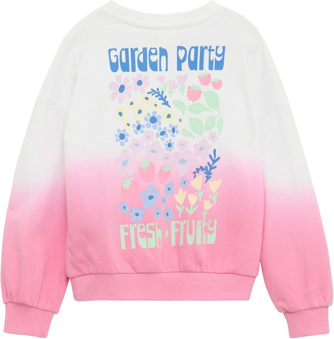 s.Oliver Oversized Sweatshirt mit Print und Farbverlauf 116-122 0100_weiss, 116-122 0100_weiss