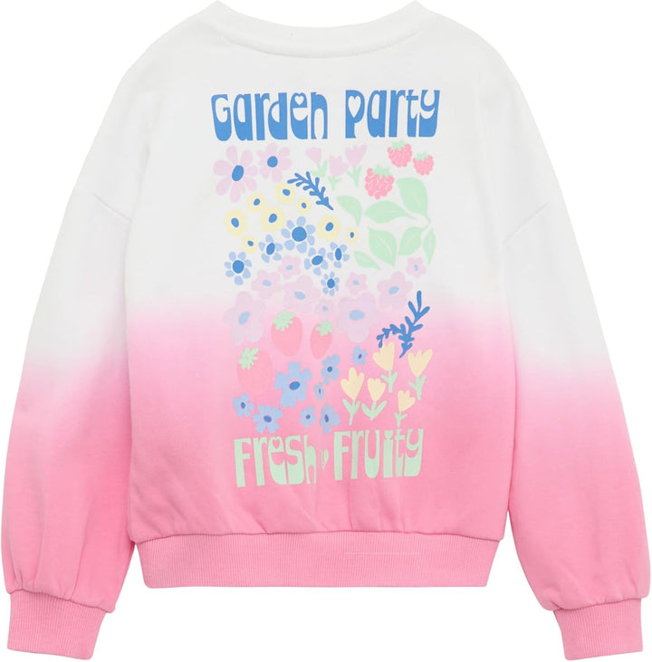 s.Oliver Oversized Sweatshirt mit Print und Farbverlauf 116-122 0100_weiss, 116-122 0100_weiss