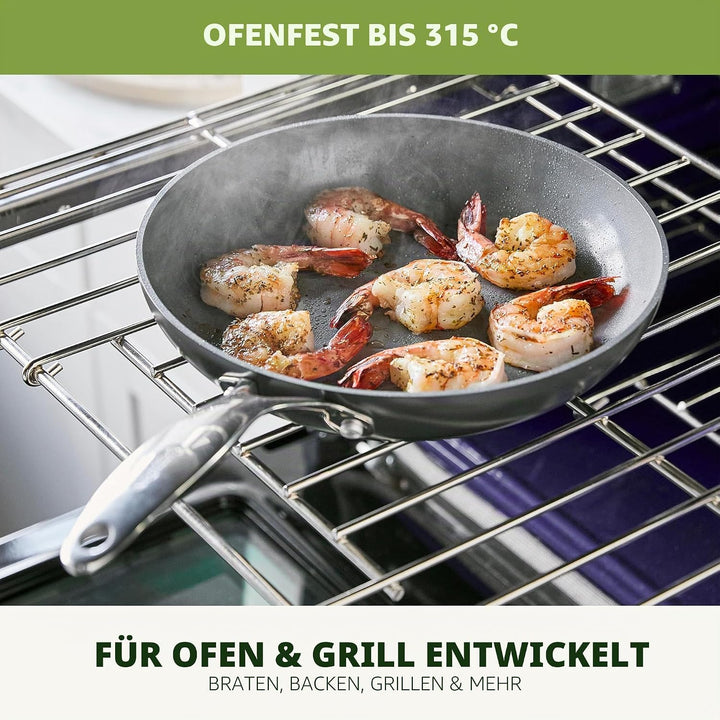 GreenPan Valencia Pro Harteloxierte Gesunde Keramik Antihaft 28 cm Bratpfanne, PFAS-frei, Edelstahl-