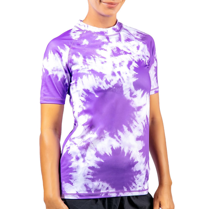 Kanu Surf Breeze Damen Rashguard & Workout Top mit LSF 50+, kurzärmelig M Strandmädchen, Violett, M