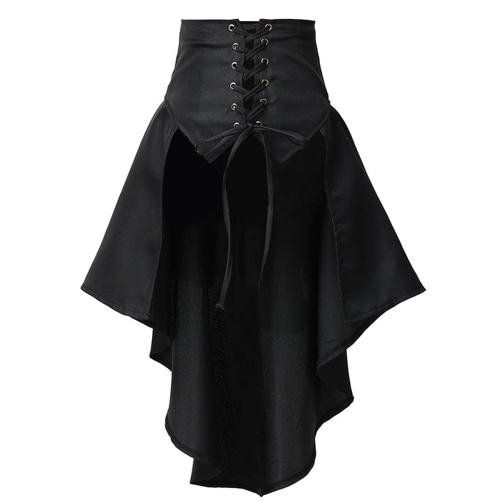COSDREAMER Steampunk Damen Röcke Taillengürtel für Frauen Rüschen Piraten Korsett Kostüme, Black, 32