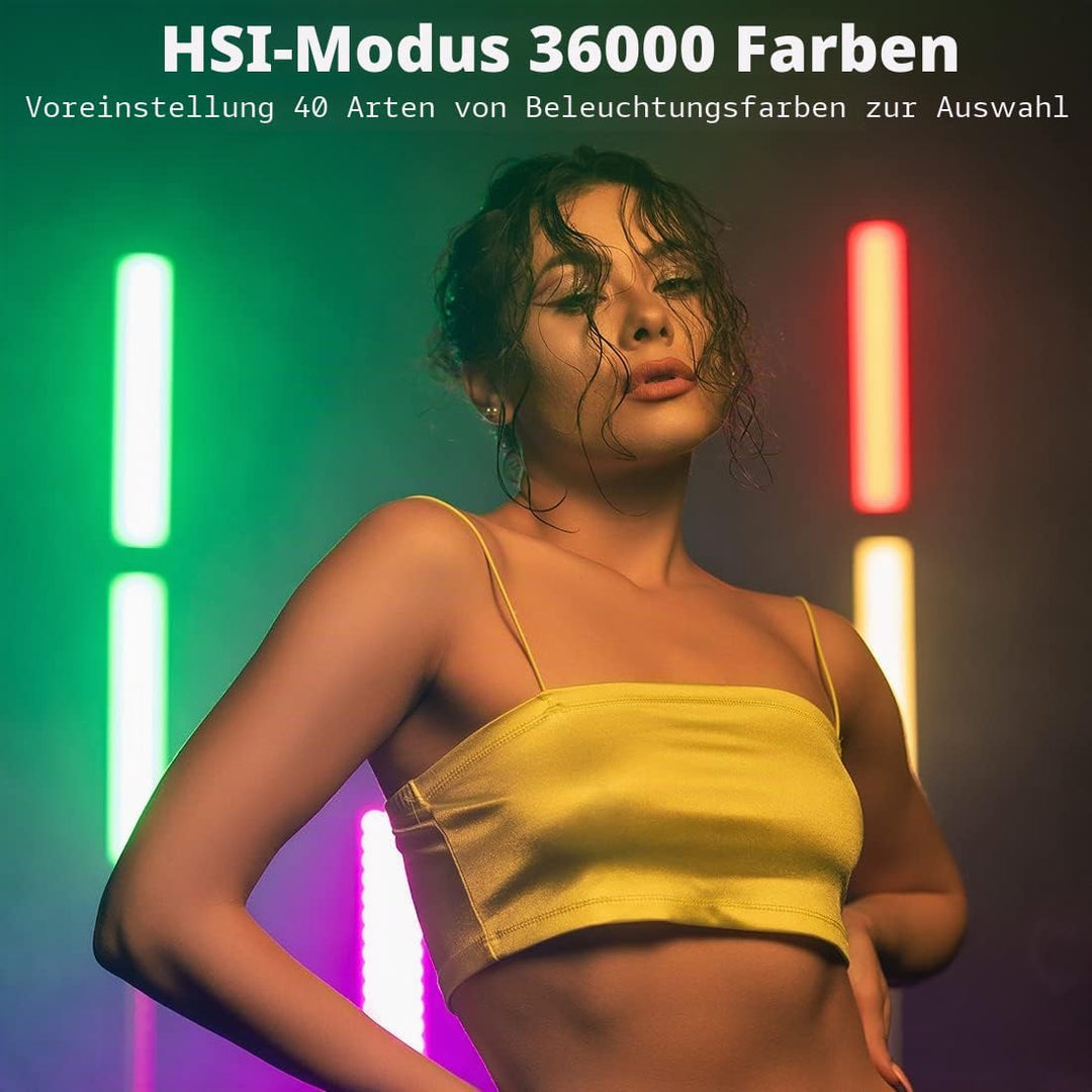 AMBITFUL A2 Vollfarbiges RGB-Röhrenlicht, CRI 95 TLCI 97 Genaue Farbe, 2500K-8500K einstellbar, RGB