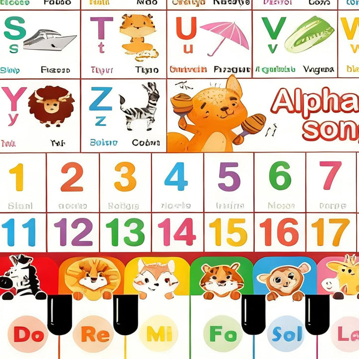 Zweisprachige Sprechende Wandtafel für Kinder | Sprechende Englisch & Spanisch Lernposters | Alphabe