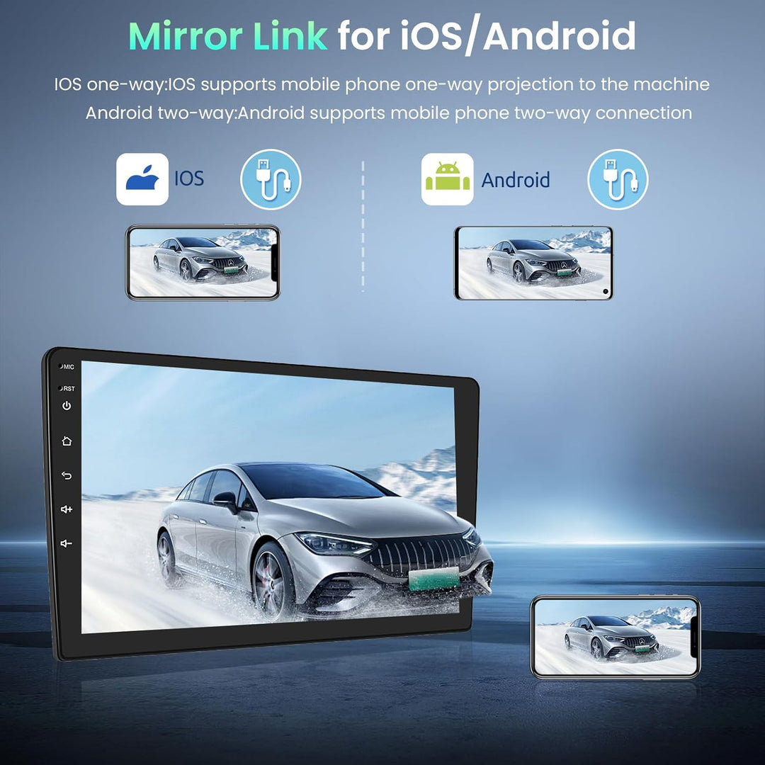 Podofo Autoradio für Peugeot 208/2008 2012-2018, 10.1" Touchscreen Android Radio mit Mirror Link, Bl