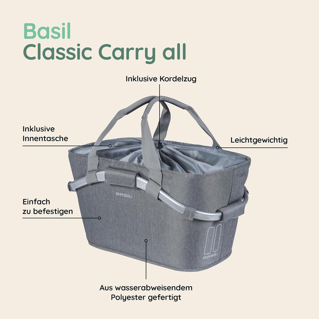 Basil Classic Carry All 38 X 20.5 X 17.5 CM Schwarz, 38 X 20.5 X 17.5 CM Schwarz