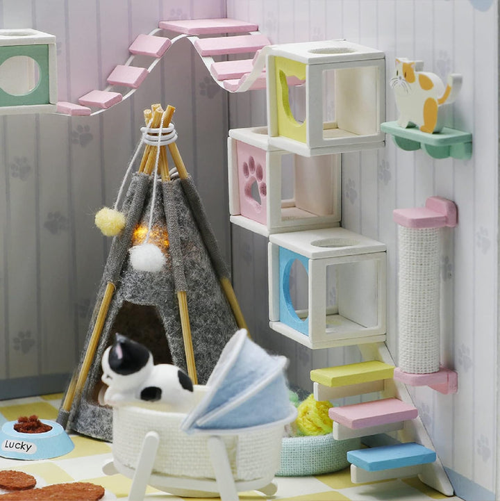 Cuteefun DIY Puppenhaus Miniatur Haus für Anfänger zum Bauen, Miniatur Puppenhaus zum Selber Bauen,