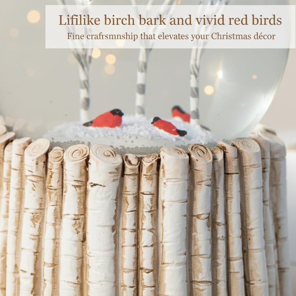 Cardinal Schneekugel, rote Vogel-Schneekugel, Tier-Schneeflocke, Glas-Schneekugeln für Erwachsene un
