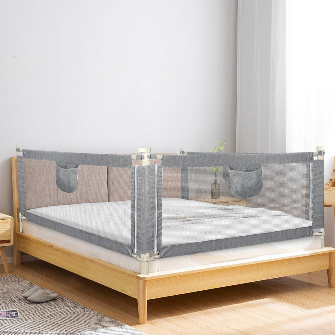 Rausfallschutz Bett, Bettgitter Rausfallschutz, Kinderbettgitter Höhenverstellbar, Bettschutzgitter