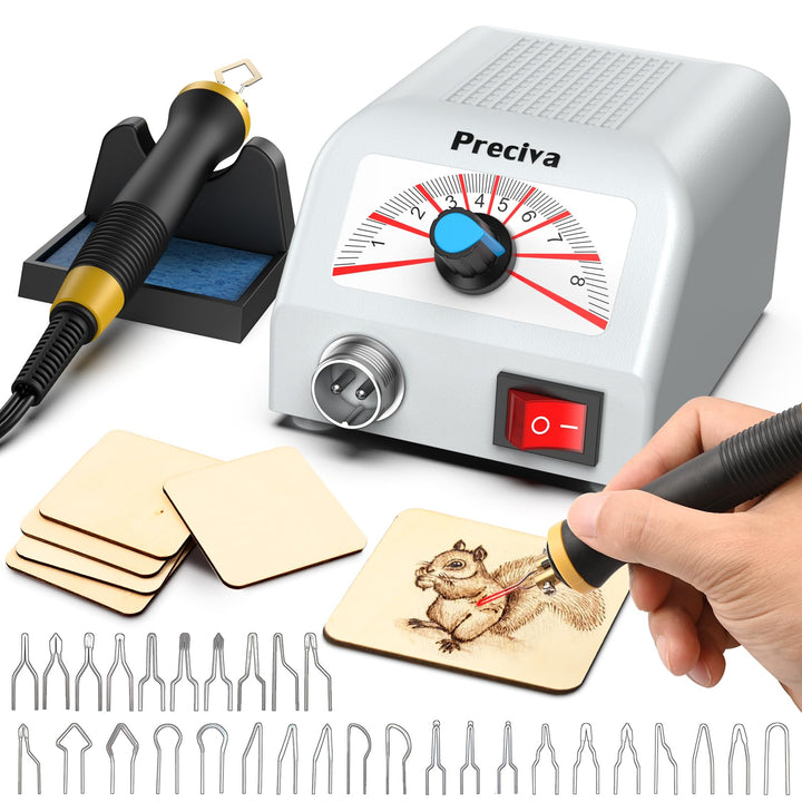 Brandmalstation, Preciva Brandmalerei Set Bastelset Lötstation Lötkolben Set Brennkolben 25W mit 30t