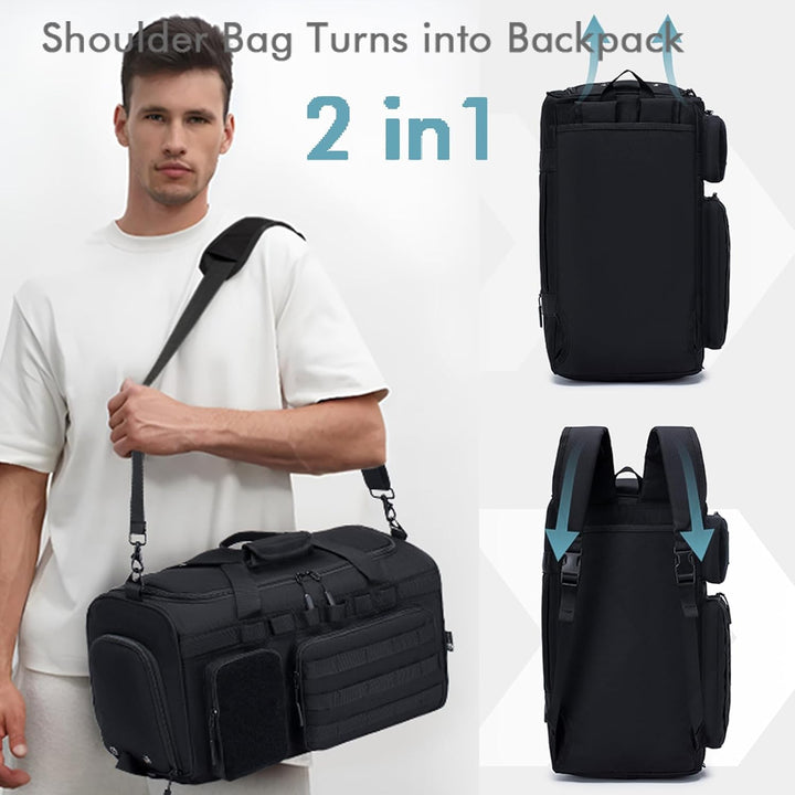 BAGZY Arbeitstasche Herren 40L Taktische Reisetasche Sporttasche mit Rucksackfunktion Einsatztasche