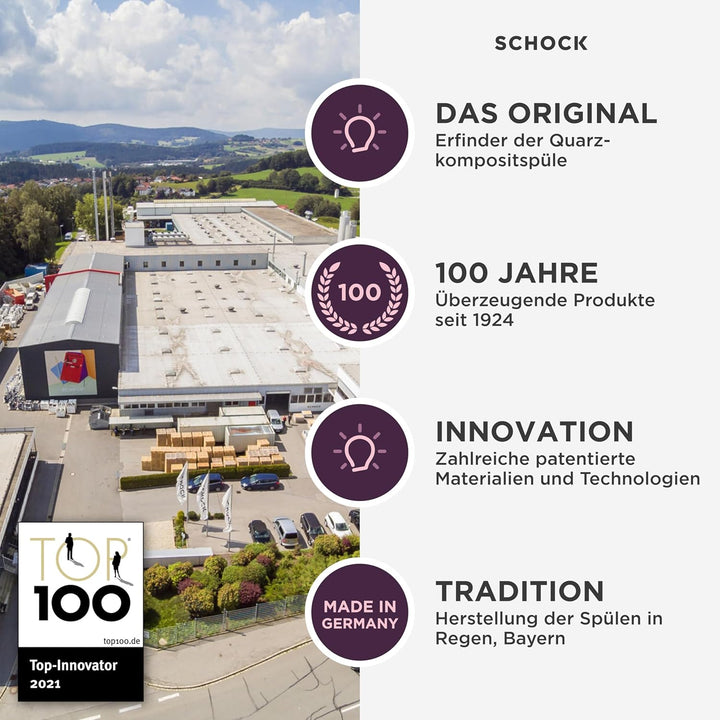 SCHOCK Küchenarmatur EPOS Puro – schwarze CRISTADUR Niederdruck Armatur mit ausziehbarer Schlauchbra