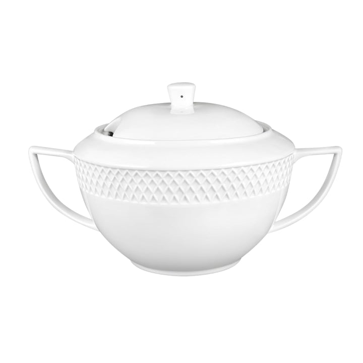 Wilmax - Suppenterrine mit Deckel - 2800ml - Vase aus Porzellan - weiss - Hitzebeständige Terrine -