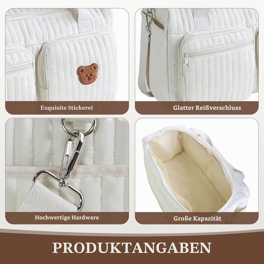 Vielseitige Wickeltasche für Mütter: Gesteppte Wickeltasche - Leichte Gepolsterte Wickeltasche für S