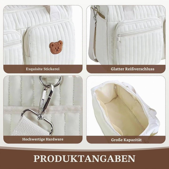 Vielseitige Wickeltasche für Mütter: Gesteppte Wickeltasche - Leichte Gepolsterte Wickeltasche für S