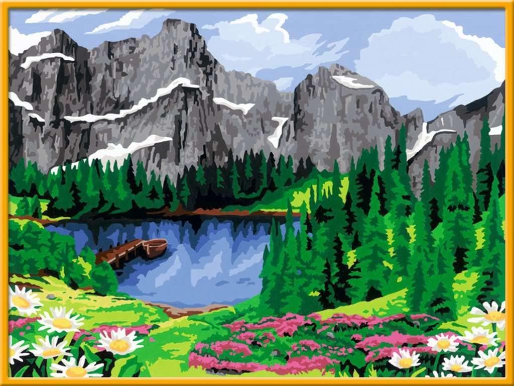 Ravensburger Malen nach Zahlen 28898 - Sommerliche Bergidylle - Für Erwachsene und Kinder ab 14 Jahr