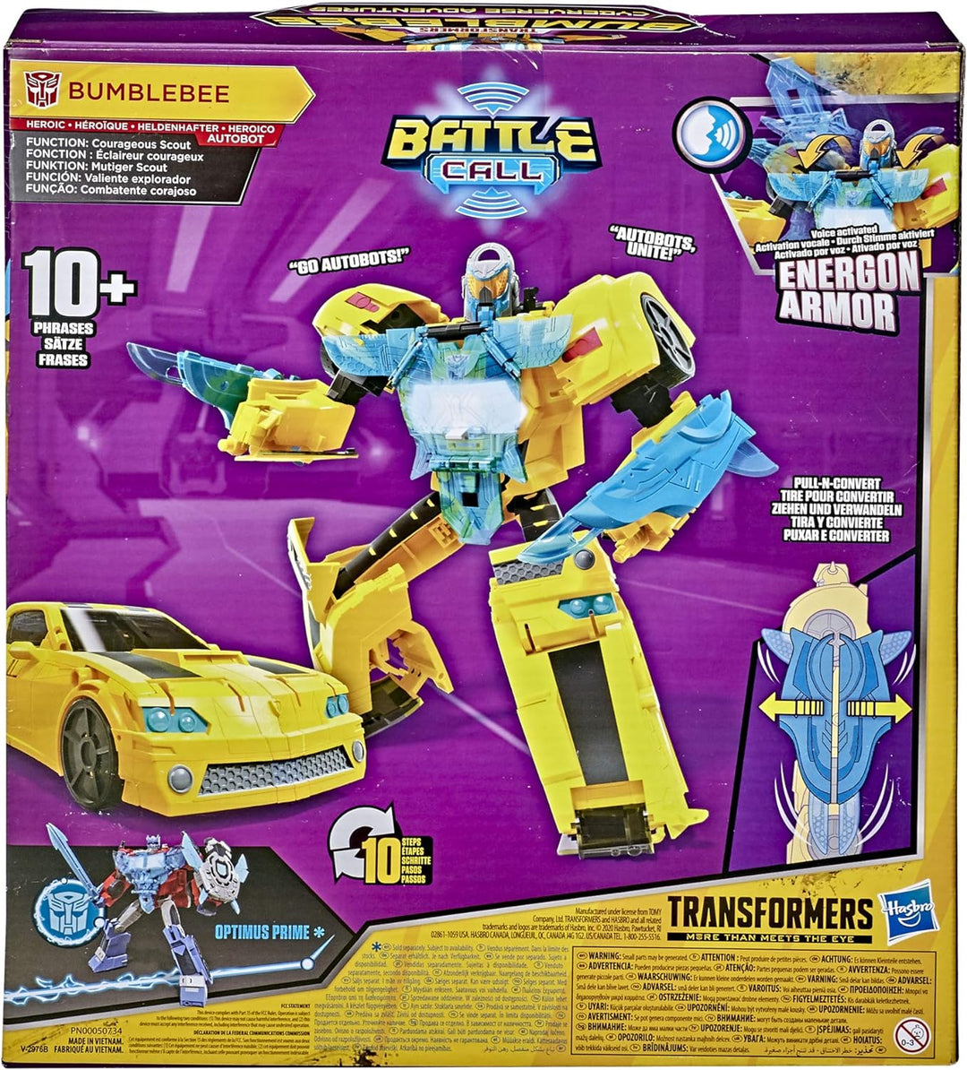 Transformers E8381 Bumblebee Cyberverse Adventures Battle Call Officer-Klasse Bumblebee, stimmenakti