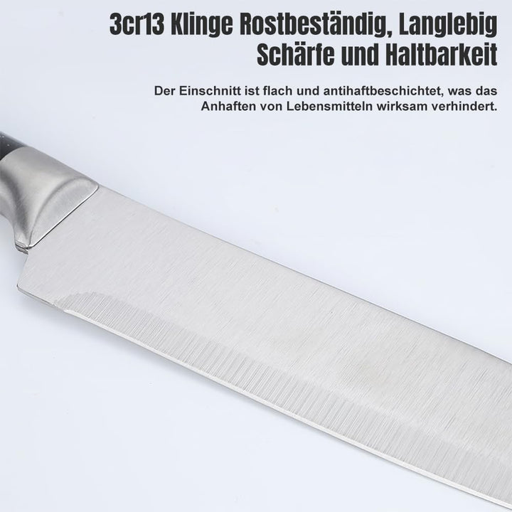 6-Piece Knife Set, Kitchen Knife Set with Knife Block - Stainless Steel Knife, with Ergonomic Handle