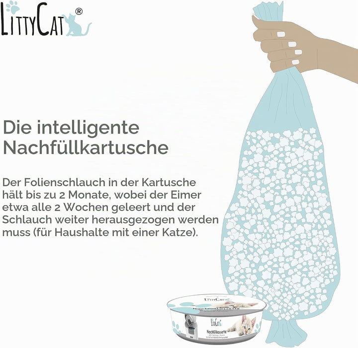 Littycat Nachfüllkassetten - 5er Pack - Für Littycat Katzenstreu Eimer, 5er Pack