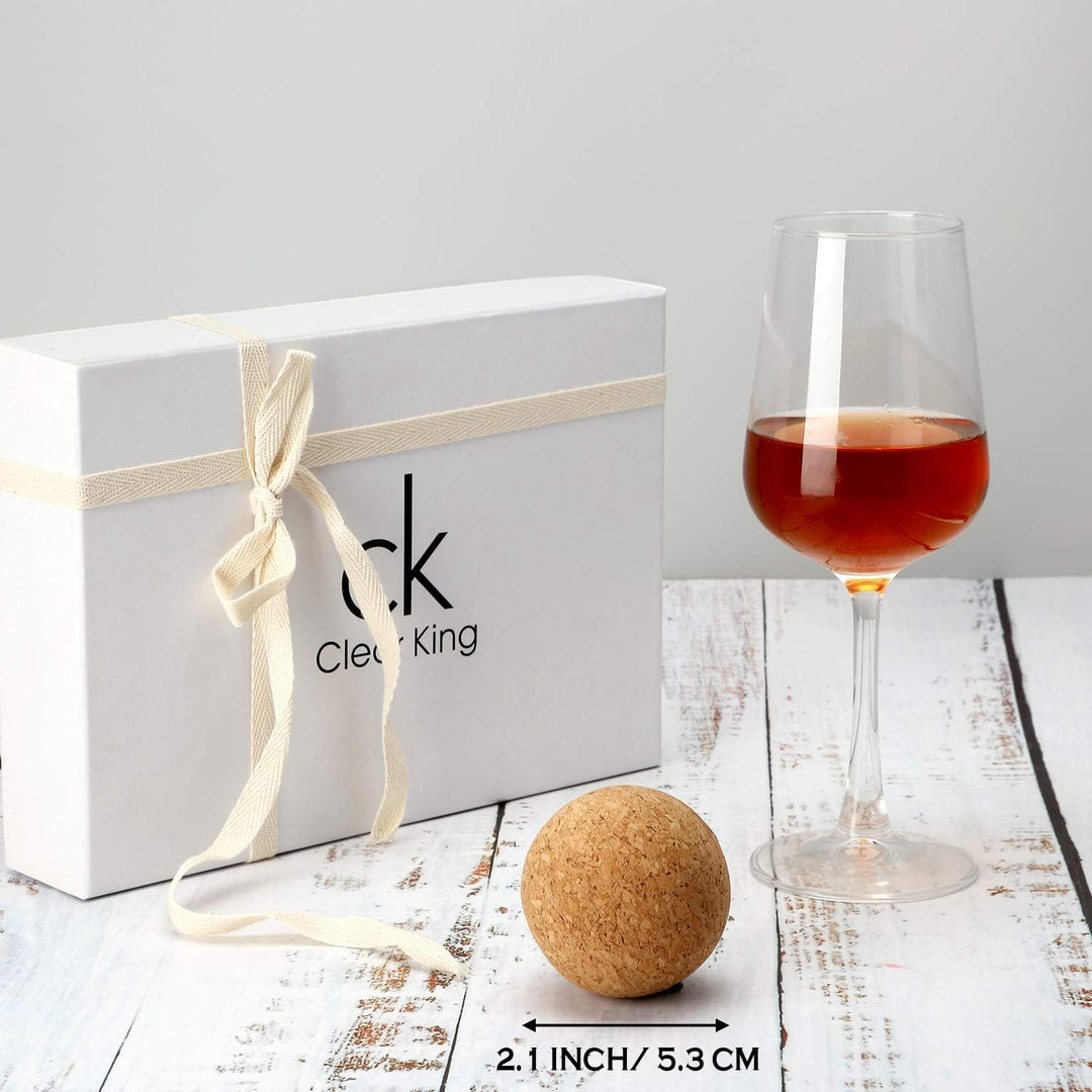 2 Stück Wein Kork Kugel Holz Kork Kugel Stopper für Wein Karaffe Flasche Ersatz (2,1 Zoll/ 5,5 cm)