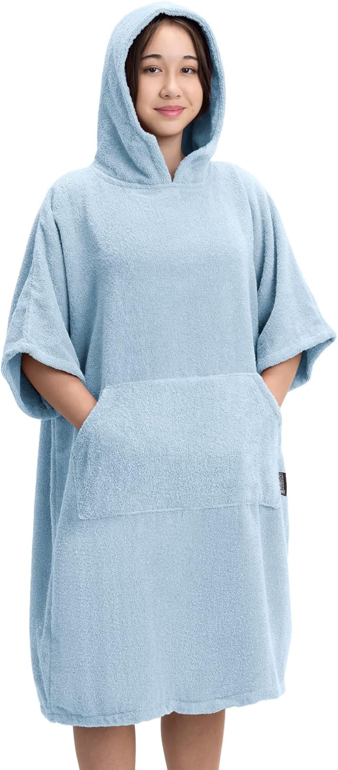 HOMELEVEL Surf und Badeponcho für Kinder - Poncho Handtuch - Badeponcho - Bademantel für Kinder - 10