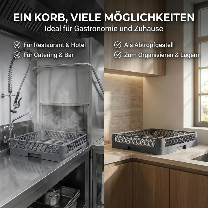 Morleos Spülkorb | Geschirrkorb Spülmaschine Besteckkorb Abtropfkorb Abtropfgestell | Teller (grobma