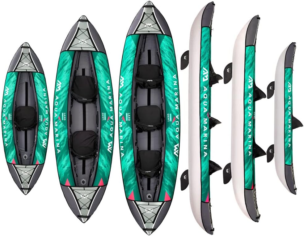Aqua Marina , Kajak aufblasbar im Set für 2 – 3 Personen Laxo-380 2022 12‘6“ Paddelboot Kanu mit Pad