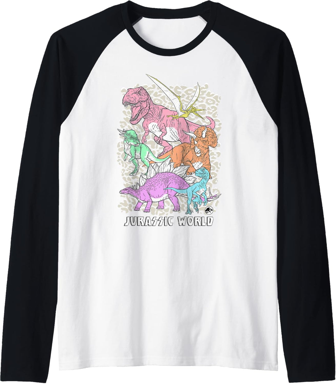 Jurassic World All The Dinosaurs Mashup Raglan