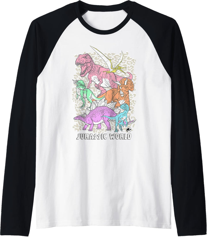 Jurassic World All The Dinosaurs Mashup Raglan
