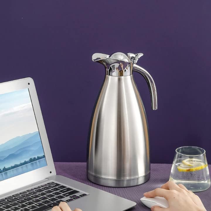 Luvan 2.0 L Kaffeekanne,304 Edelstahl Edelstahl Thermokaraffe,Doppelwand Vakuum Isolierte,Kaffee The