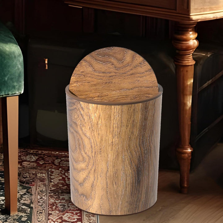 Générique Mülleimer mit Holzmaserung | Mülleimer mit Holzmaserung für Badezimmer | Mülleimer für Unt
