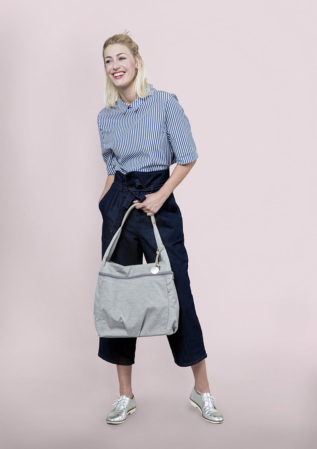 LÄSSIG Baby Wickeltasche Stylische Tasche nachhaltig Babytasche/Green Label Hobo Bag Grau, Grau