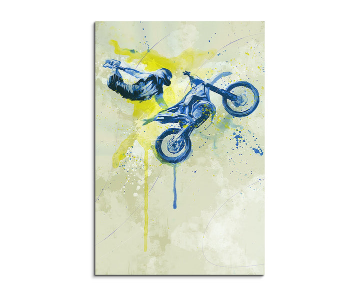 Paul Sinus Art Motorrad Xgames 90x60cm SPORTBILDER Splash Art Wandbild Aquarell Art