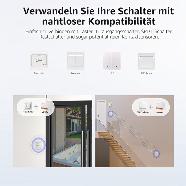 SONOFF 2PCS MINIR4 Smart Wlan Schalter, WiFi Schalter mit Timing-Funktion, Relay Split Mode, 2.4G Wi