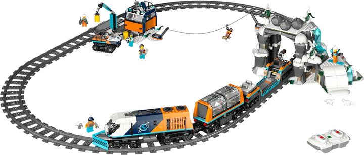 LEGO City Trains Arktis-Polarexpress - Spielzeug mit ferngesteuertem Zug - Schneepflug, 22 Gleissegm