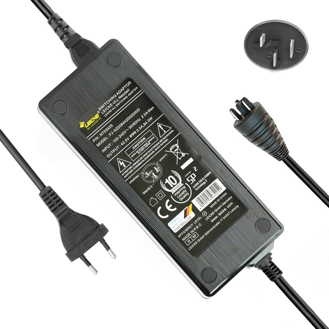 LEICKE 2A Ladegerät für 36V 42V Bosch der Performance und Active Line E-Bike Pedelec Akkus Kompatibe