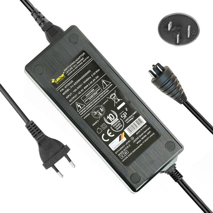 LEICKE 2A Ladegerät für 36V 42V Bosch der Performance und Active Line E-Bike Pedelec Akkus Kompatibe