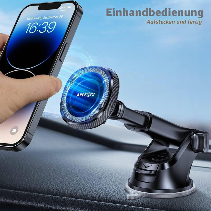 APPS2Car 3-in-1 Handyhalterung Auto Magsafe,360° Drehbar Ausziehbarer Magnetisch Autohalterung Car P