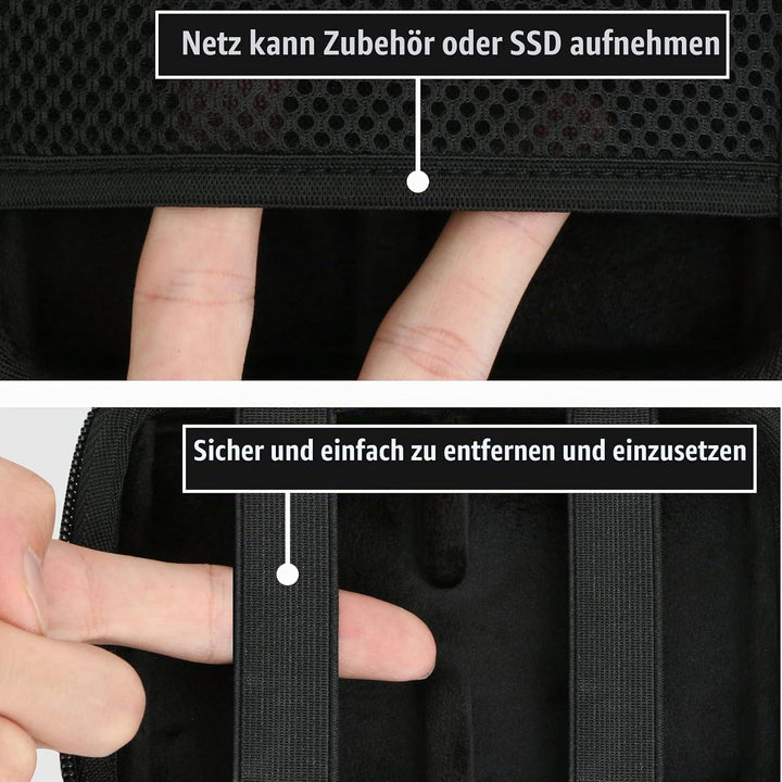 Aenllosi Hartschalenhülle für Samsung T7/T7 Touch/T7 Shield/T9 Mobile SSD | Netztasche für Kabel und