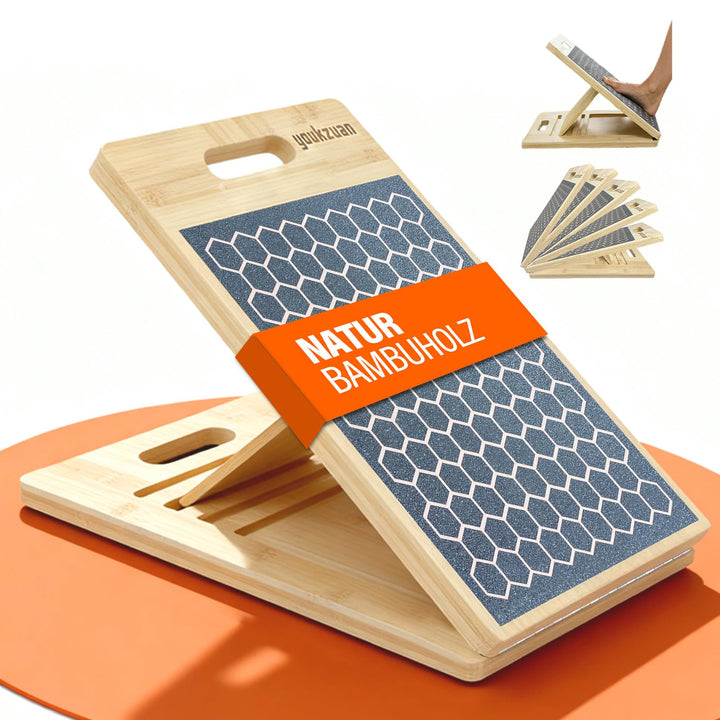 New Upgraded Schrägbrett für Waden & Plantarfasziitis | XL 43 × 29,5 cm Wadendehner mit Anti-Rutsch